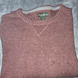 Eddie Bauer Marled Burgundy Crewneck Sweater
